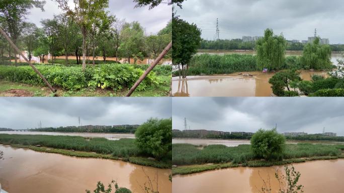 2021720贾鲁河泄洪之后的河道情景