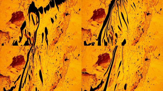 铁磁流体在黄色液体中创造出惊人的图画