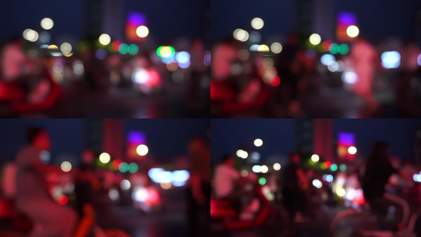 【原创实拍】城市车流人流灯光光斑