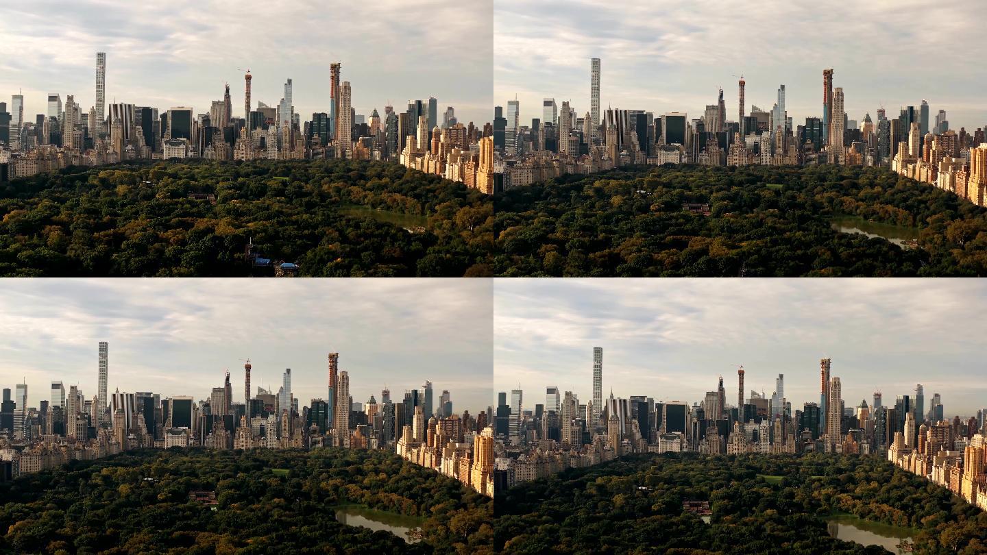 纽约曼哈顿中央公园鸟瞰图