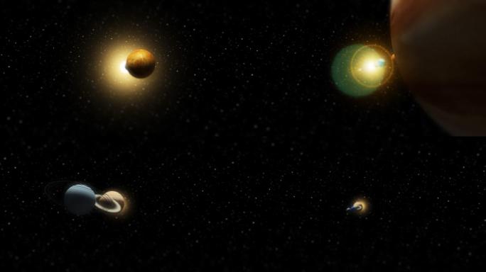 太阳系特写飞越八大行星宇宙星空