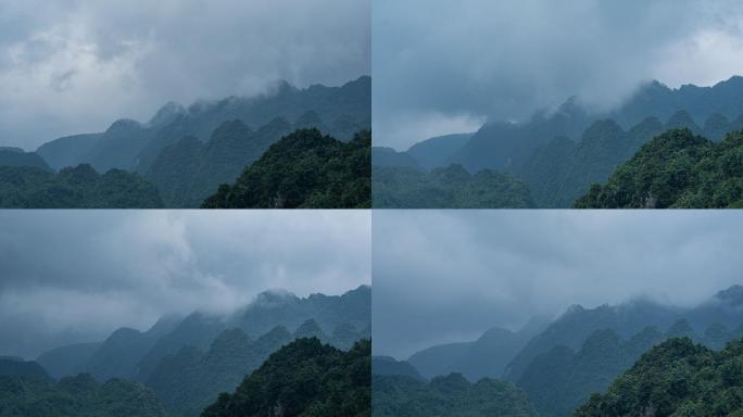 4K广西东兰延时摄影山间的云雾