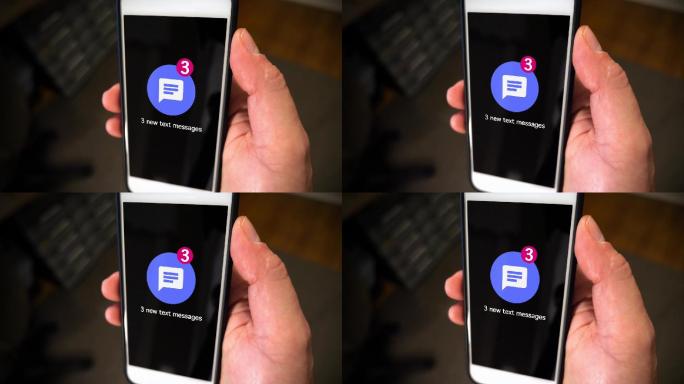 特写智能手机显示新短信