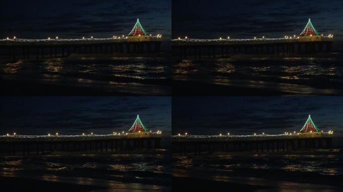 码头上的圣诞灯会
