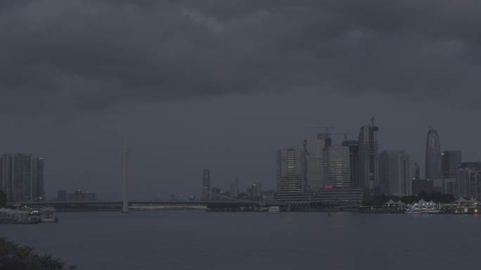 【8K】珠江边城市风光延时摄影广州猎德