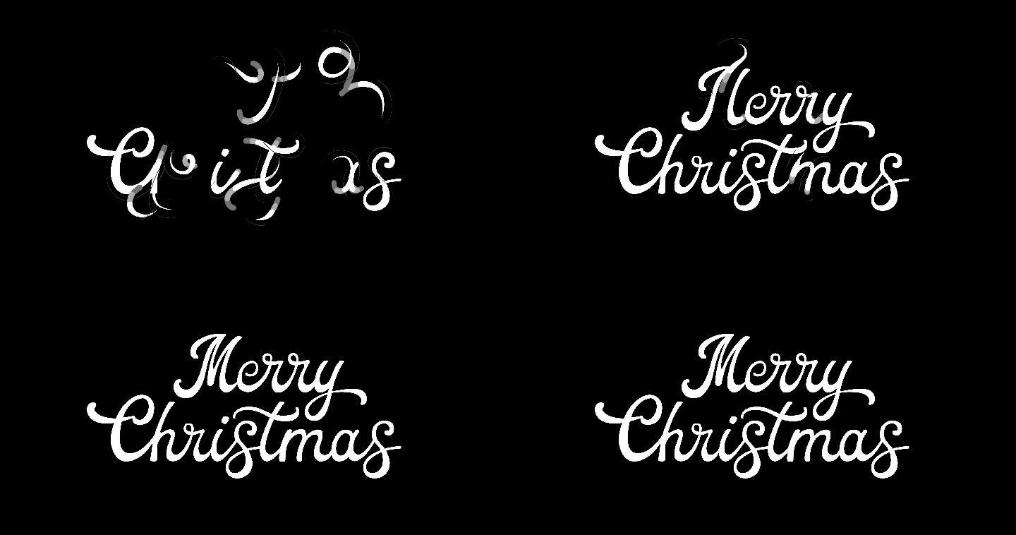 圣诞快乐复古书法字体