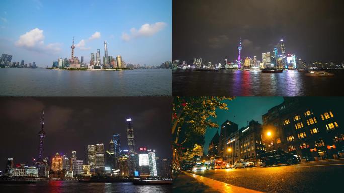 上海外滩南京路延时拍摄两种调色风格