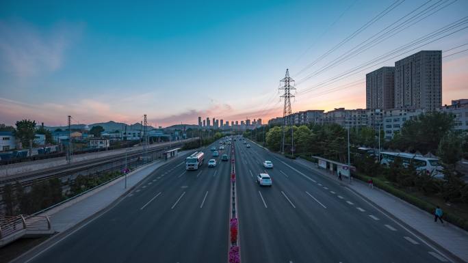 大连疏港路城市交通车流延时