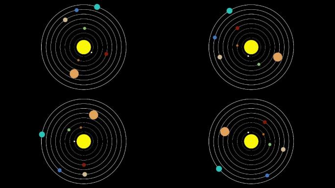 行星绕太阳运行的太阳系的矢量图样式