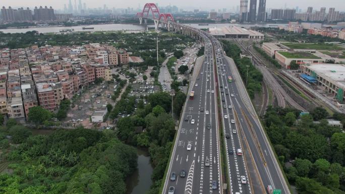 航拍广州新光高速大桥