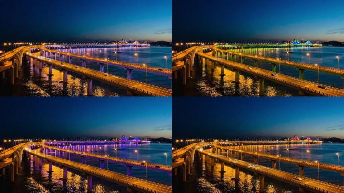 星海湾大桥延时摄影素材