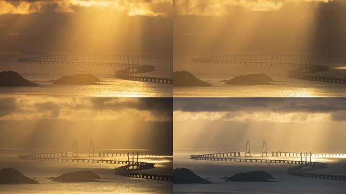 《正版素材》港珠澳大桥4K延时视频