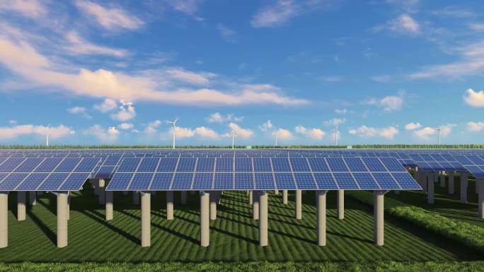 太阳能光伏发电风能新能源农田与光伏