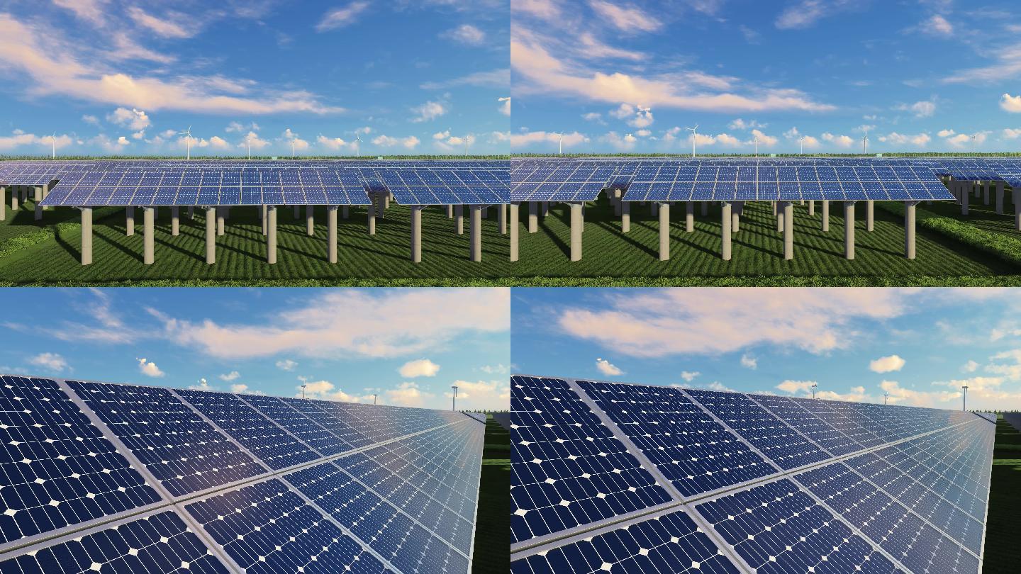 太阳能光伏发电风能新能源农田与光伏