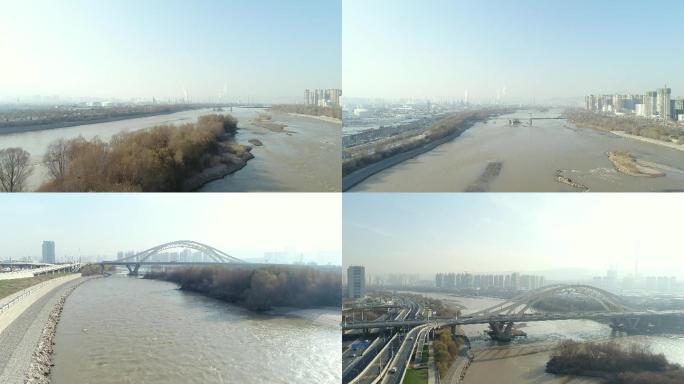 黄河大桥航拍多角度J