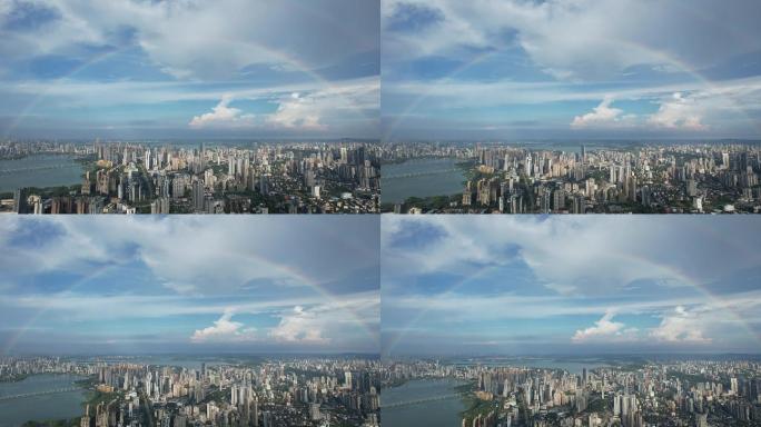 武汉城市彩虹航拍