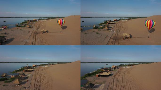 沙湖热气球4K素材