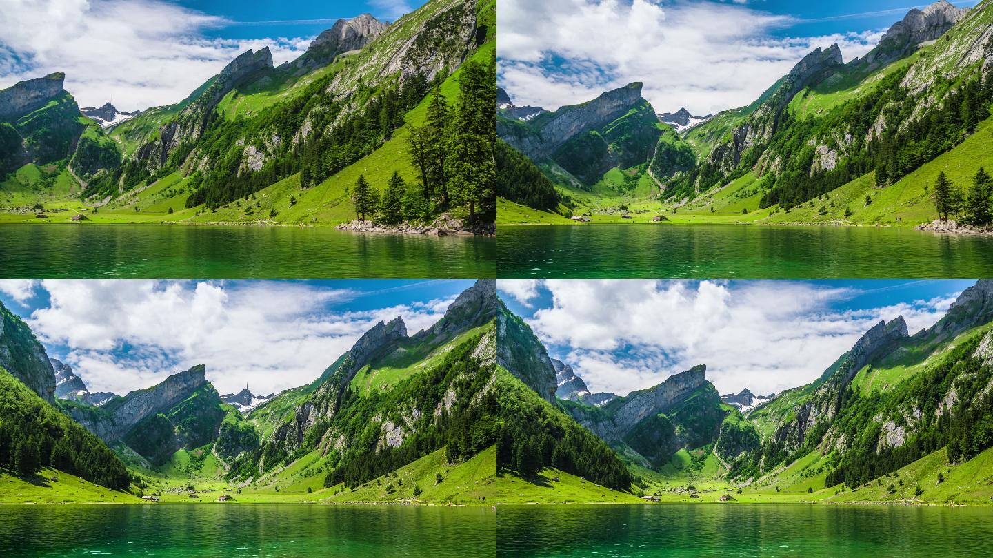 阿尔卑斯山风景青山绿水