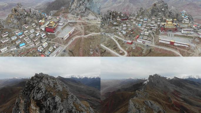西藏昌都丁青孜珠寺航拍4K