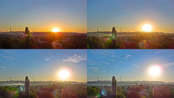 日出时分，哈尔科夫城俯瞰