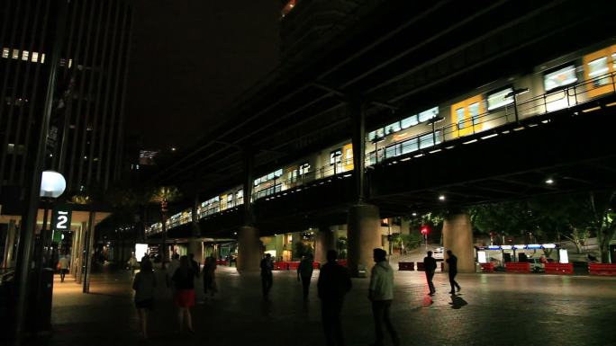 悉尼澳大利亚澳洲夜景街道街景