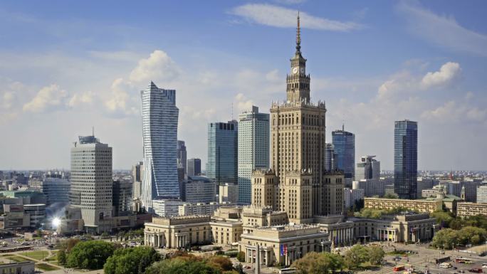 波兰华沙天际线大都市波兰风光波兰风景