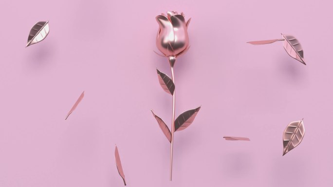 情人节3d玫瑰花粉色背景