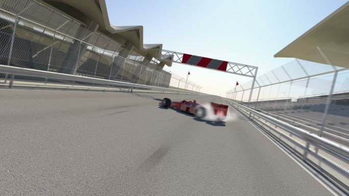 冠军红F1跑车，3D赛车动画