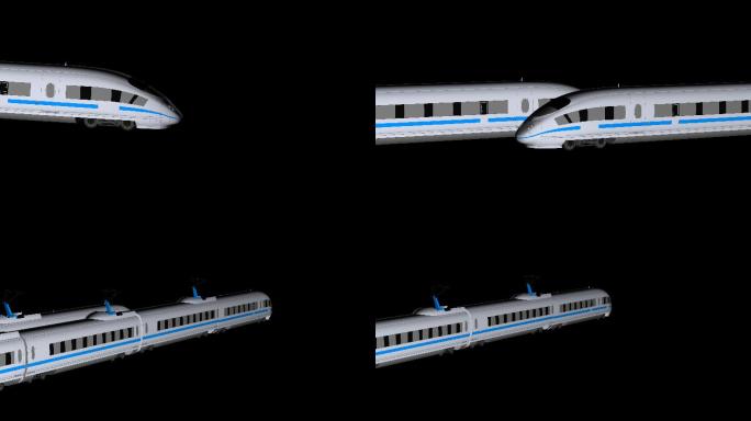 高铁动车火车4K透明通道