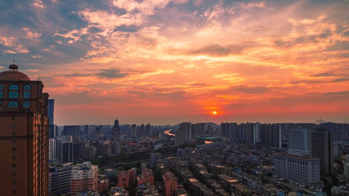 徐州城市夕阳延时