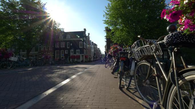 阿姆斯特丹国外街头外国房子欧洲小镇