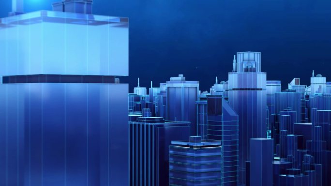 智慧三维建模虚拟城市数字粒子上升AE模板