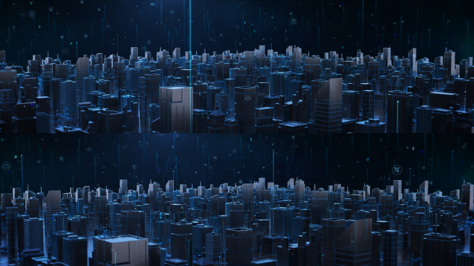 智慧科技城市数字粒子上升地产视频素材