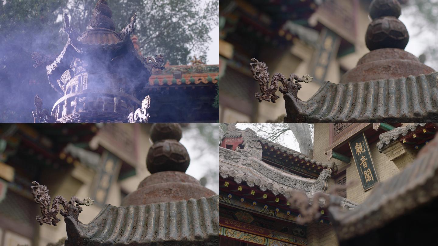 中国风青烟的香炉 寺庙万能空境