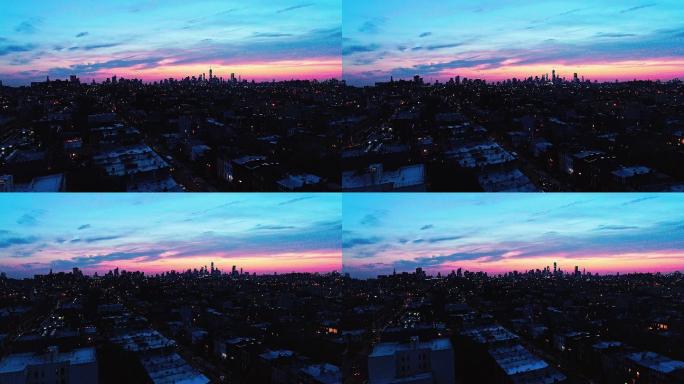 布鲁克林远眺曼哈顿市中心