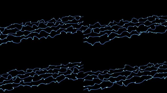 蓝色线条扭动带通道素材
