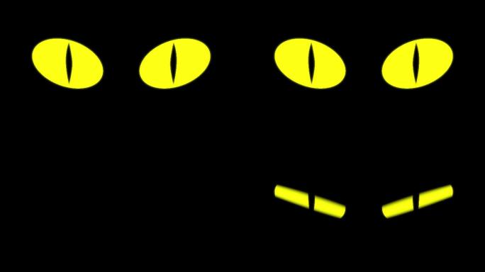 令人毛骨悚然的黄色猫眼眨眼圈