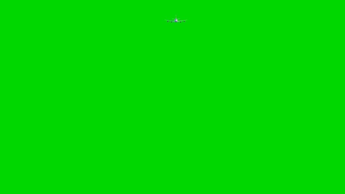 客机在绿色背景上飞行