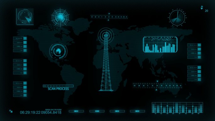 信号塔发射信号科技面板hud