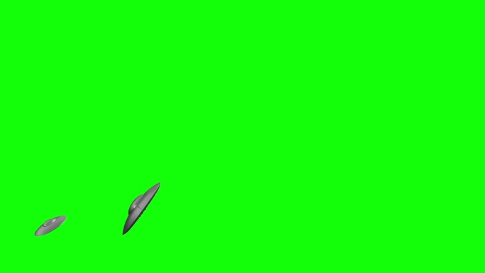 绿色屏幕上飞碟的3d渲染动画