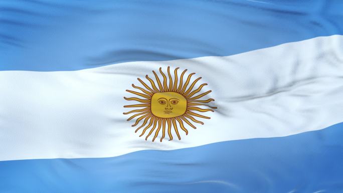 阿根廷国旗在风中飘扬