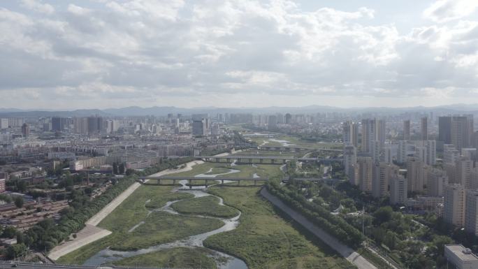 赤峰市航拍全景D-LOG原素材