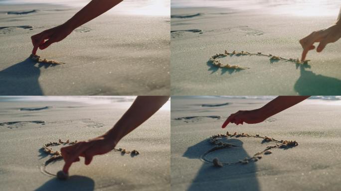 在沙滩上画爱心三亚深圳大梅沙大自然纪录片