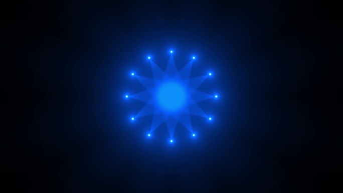 4K圆环圆圈(小)蓝色射灯顺序打开关闭效