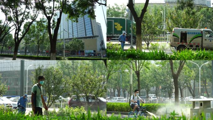 环卫工人 城市美容师 冲洗马路
