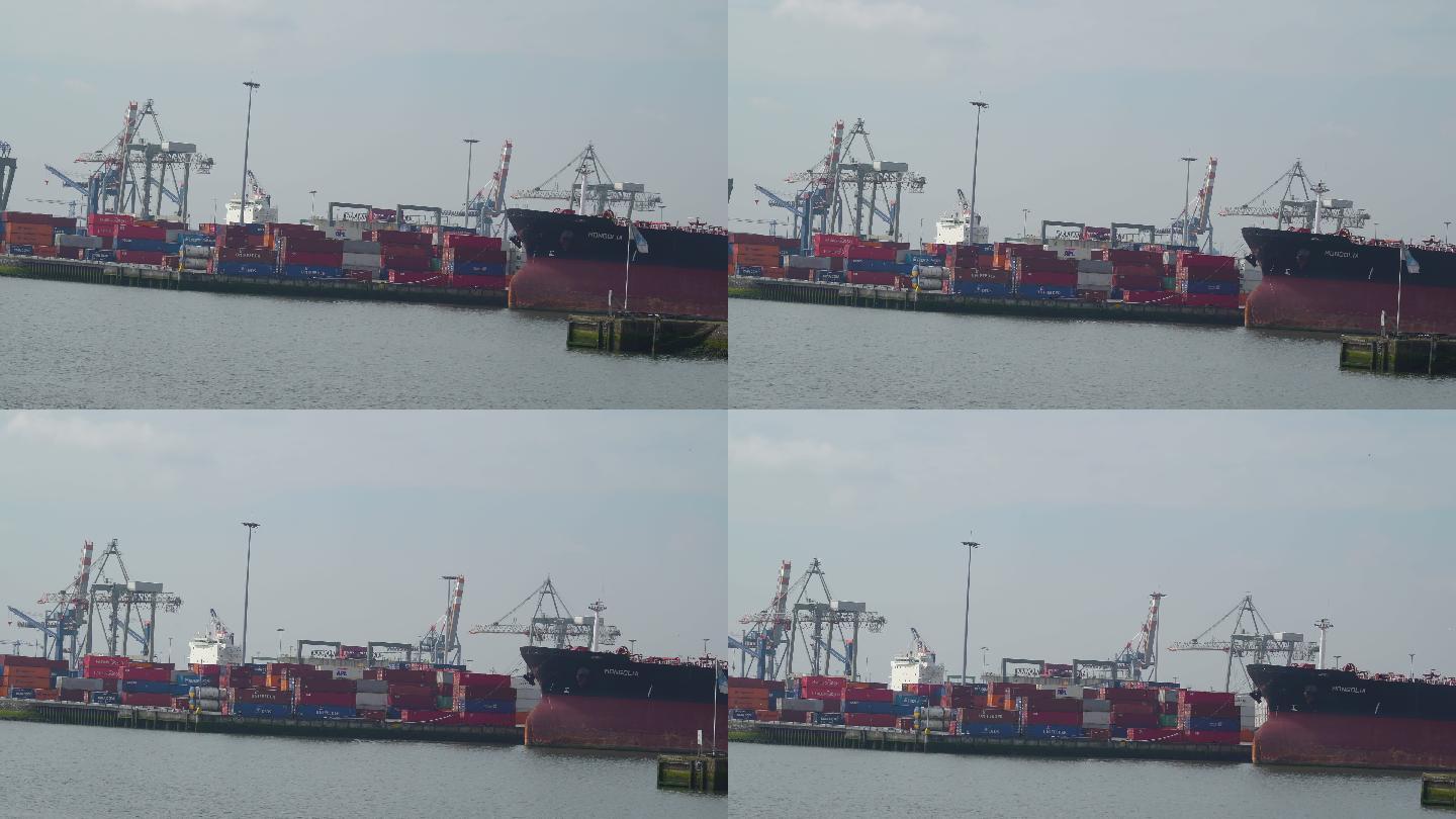 荷兰鹿特丹港的货箱
