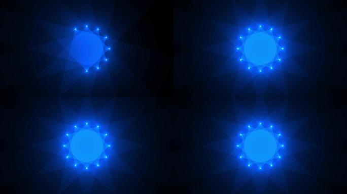 4K圆环圆圈(大)蓝色射灯顺序打开交织