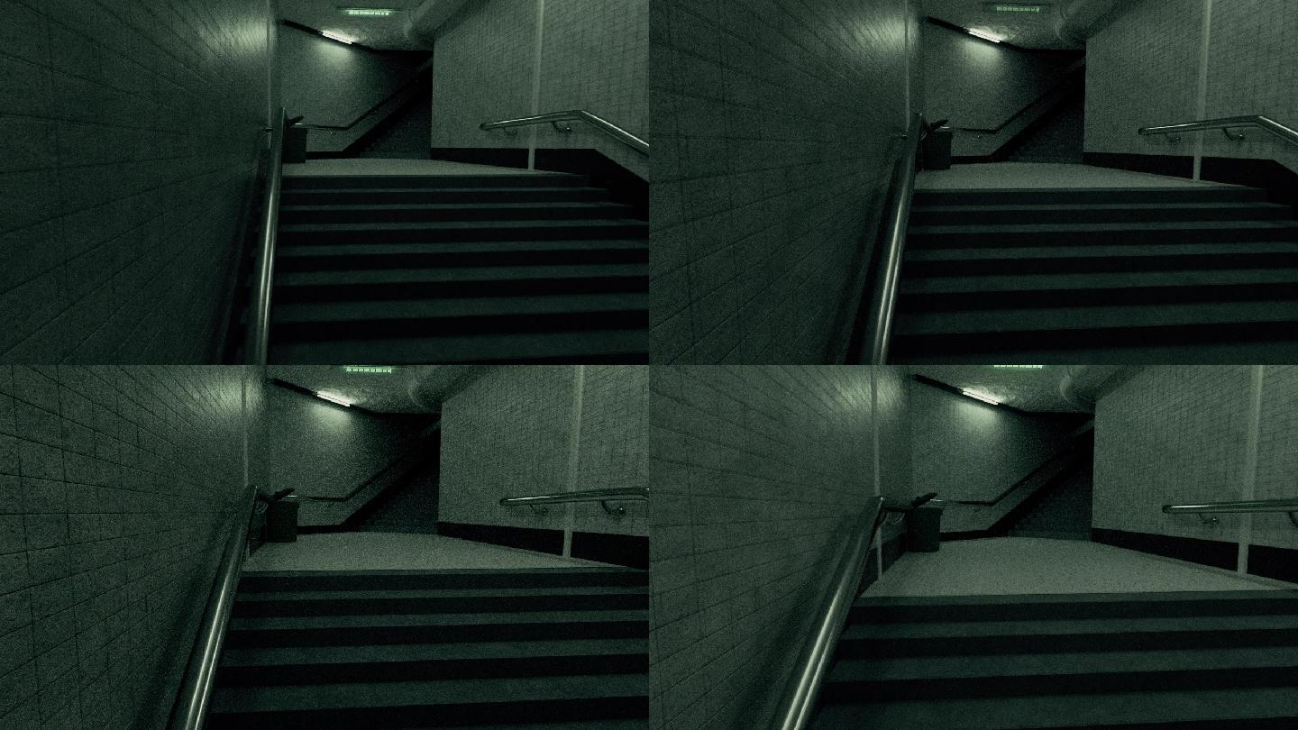 暗黑地铁楼梯过道素材