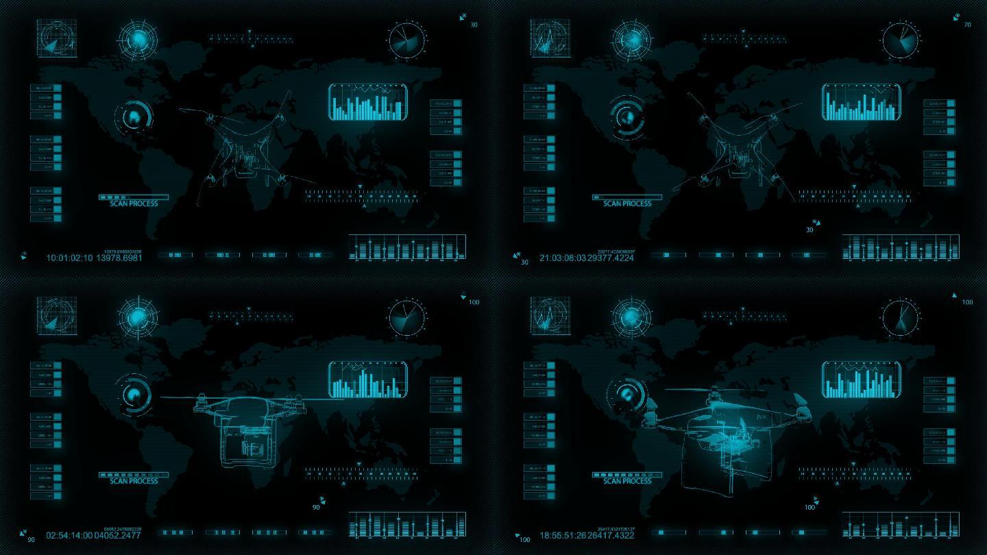 航拍无人机科技面板