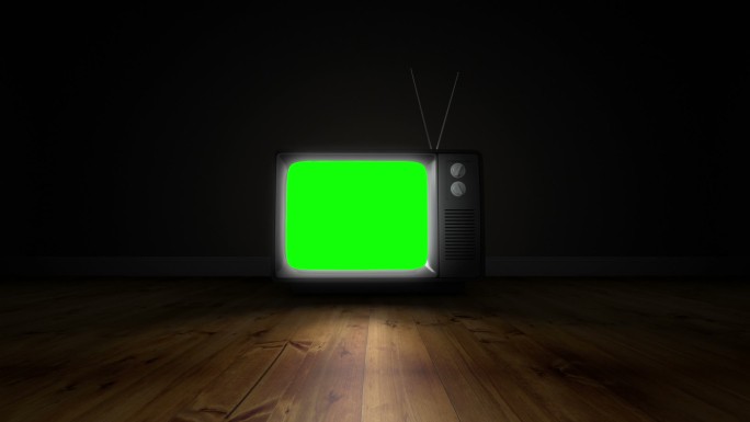 老式绿色屏幕电视老电视机电影机故障噪点